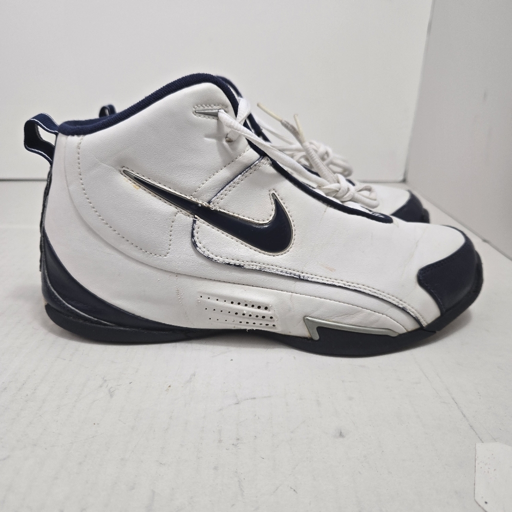Vintage Nike Air Uptempo Men Sz 9.5 315238-141  White Navy High Top